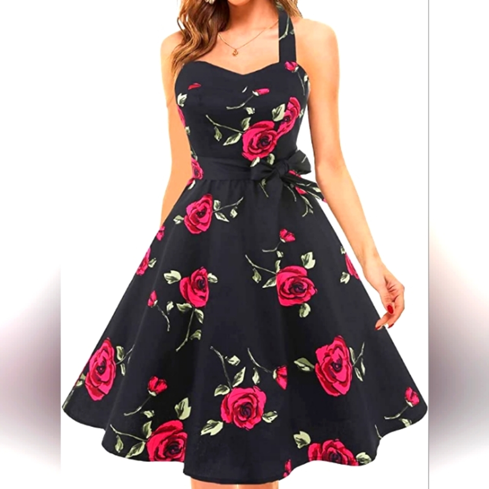 1950's style vintage cocktail swing dress